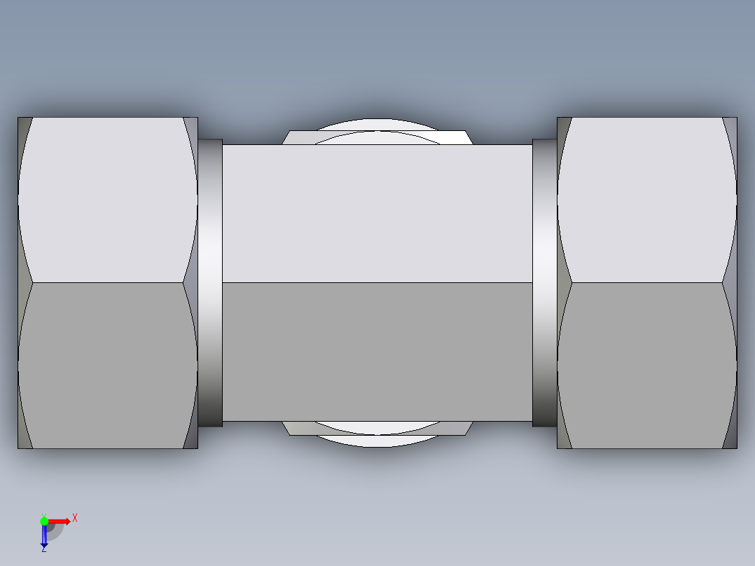卡套式工业通用硬管接头EO_Adjustable_locknut_branch_tee_TEE38SRCF俯视图