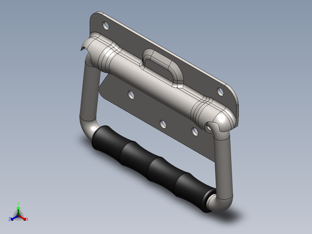 不锈钢折叠式提手（70千克重）正等轴测图