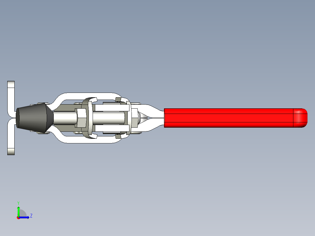 垂直式夾鉗SSP(P)-3D多系列多零件图纸模型左视图