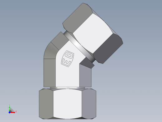 卡套式工业通用硬管接头EO_Swivel_nut_45_deg_elbow_EV20ZS71前视缩略图