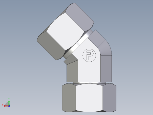 卡套式工业通用硬管接头EO_Swivel_nut_45_deg_elbow_EV20ZS71后视缩略图