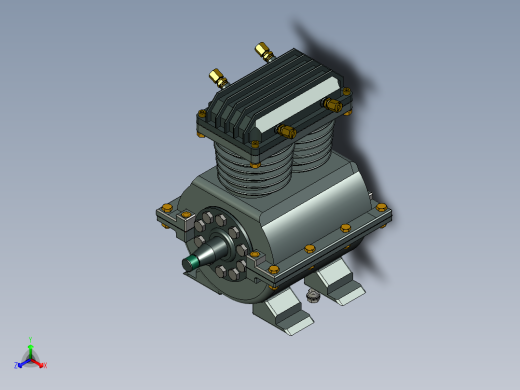 2 缸空气压缩机--stp