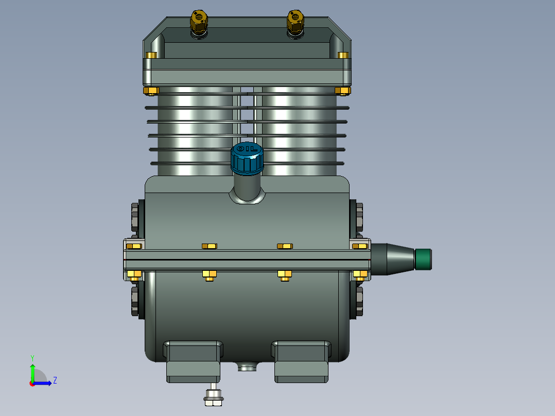 2 缸空气压缩机--stp左视图