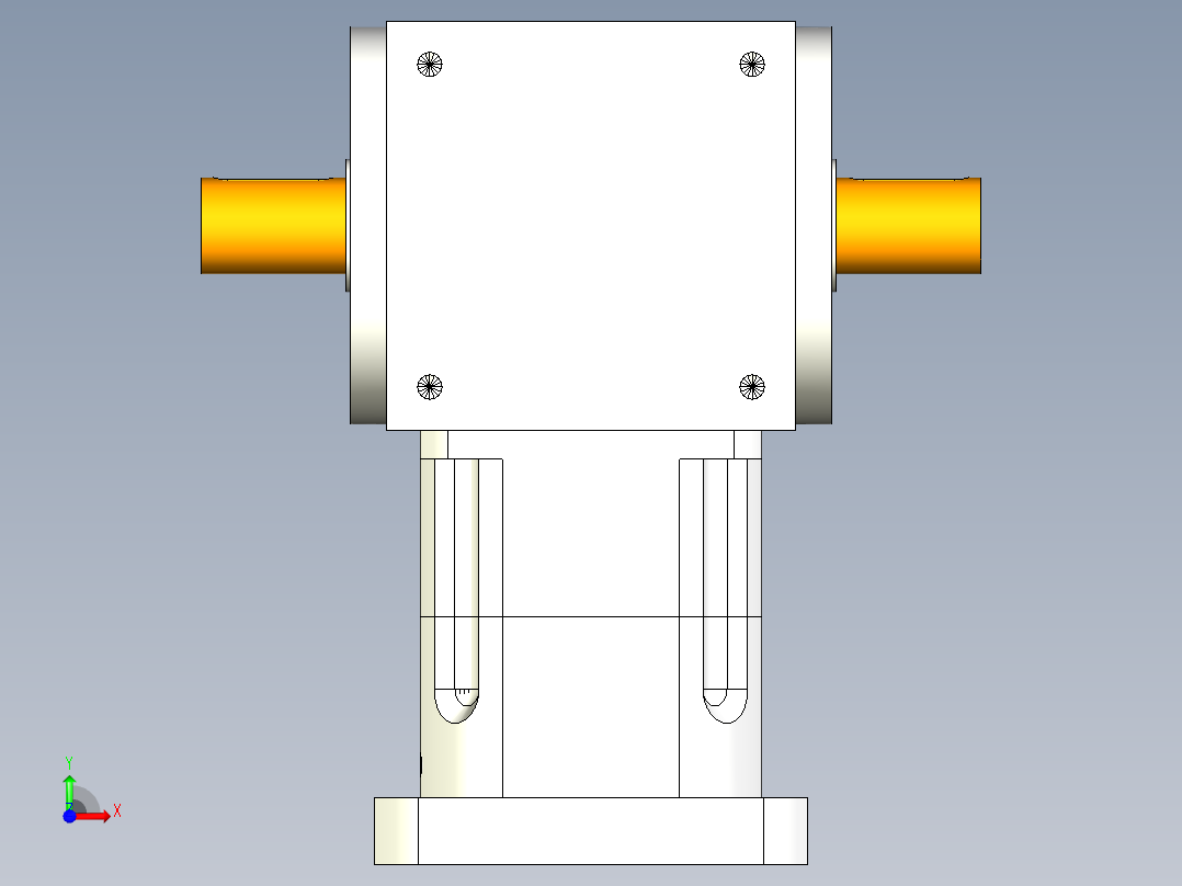 换向器PW170双轴 PGH142-L1 24-114.3-200-M12.stp前视图