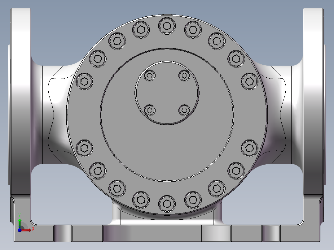 JX413-基于3D打印的齿轮油泵的设计与制作【渐开线内啮合齿轮油泵】前视图