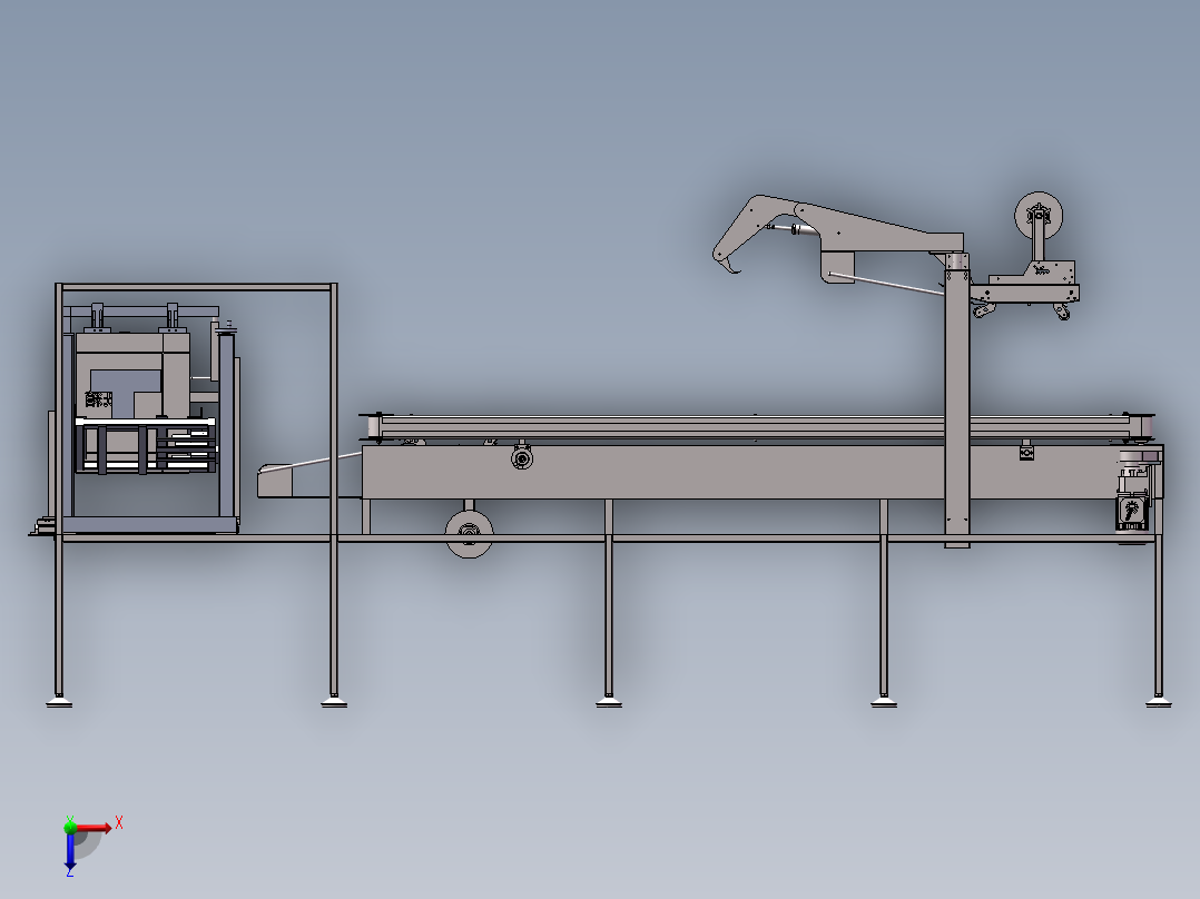 纸箱自动封箱机设计俯视图