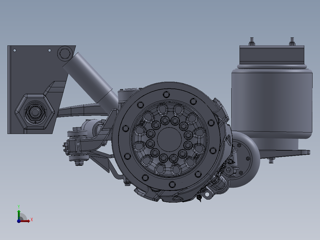 245半挂车车桥SW设计前视图