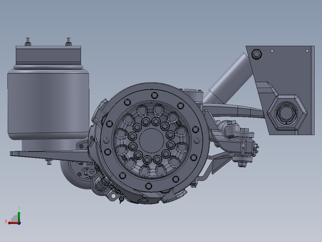 245半挂车车桥SW设计后视图