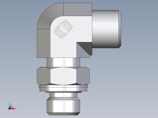 卡套式工业通用硬管接头EO_Adjustable_Locknut_elbow_WEE08SMOMDCF前视缩略图