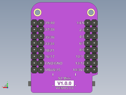 Wemos ESP32 S2Mini模块开发板后视缩略图