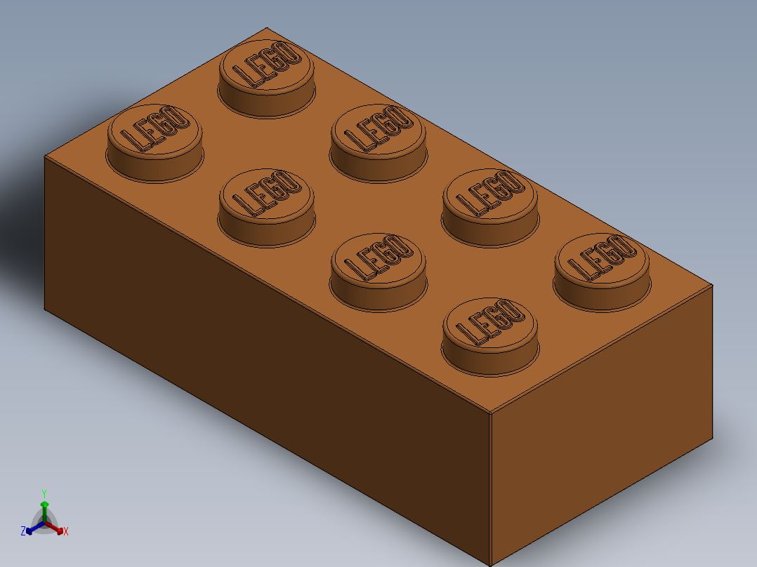 乐高套装 4421基本积木-4153827 - 3001 Bright Orange Brick 2 x 4.SLDPRT