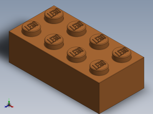 乐高套装 4421基本积木-4153827 - 3001 Bright Orange Brick 2 x 4.SLDPRT