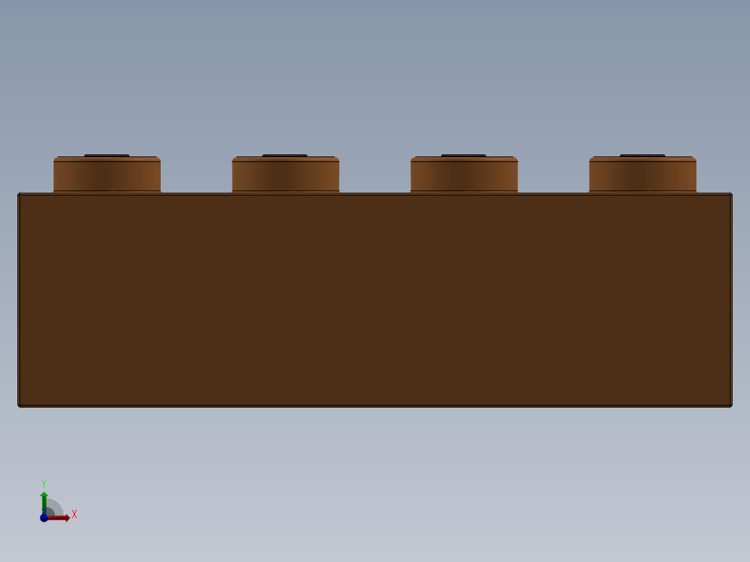 乐高套装 4421基本积木-4153827 - 3001 Bright Orange Brick 2 x 4.SLDPRT前视图