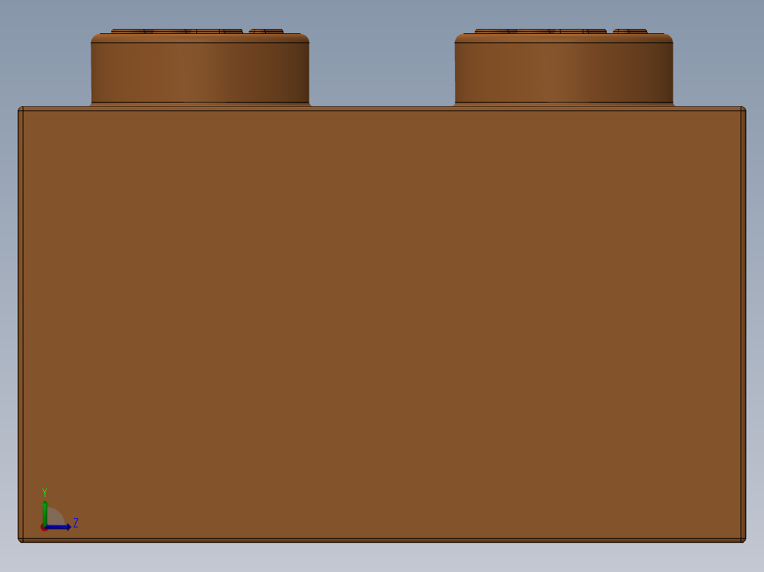 乐高套装 4421基本积木-4153827 - 3001 Bright Orange Brick 2 x 4.SLDPRT左视图