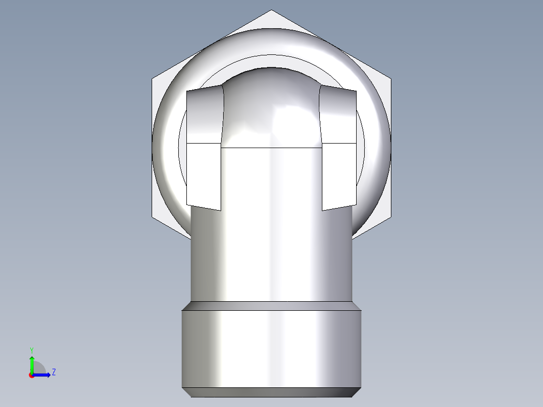 卡套式工业通用硬管接头EO_Bulkhead_elbow_WSV10SOMDCF左视图