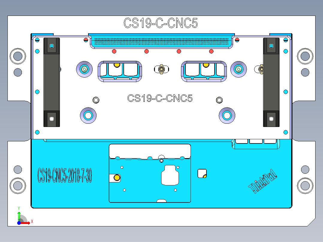 CS19-C-CNC5笔记本CNC工装夹具三维模型-180927前视图