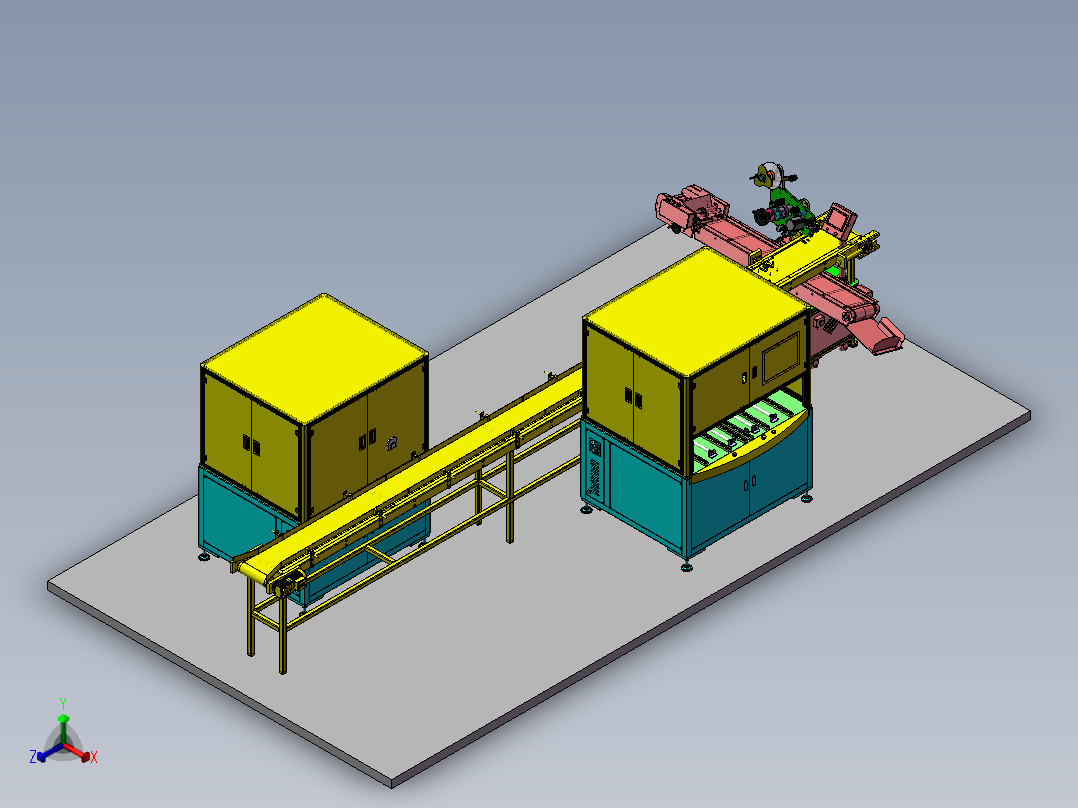 全自动称重检测生产线sw17正等轴测图