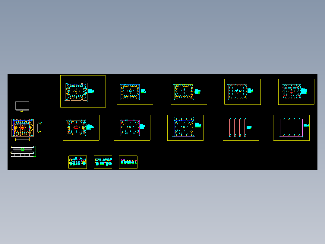 14寸笔记本A壳冲压LOGO冲压打字模具设计图