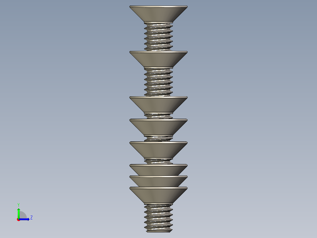 M2.5系列沉头内六角螺钉左视图