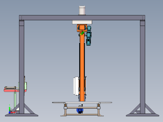 伸缩膜包装机3D 装配图 零件图前视缩略图