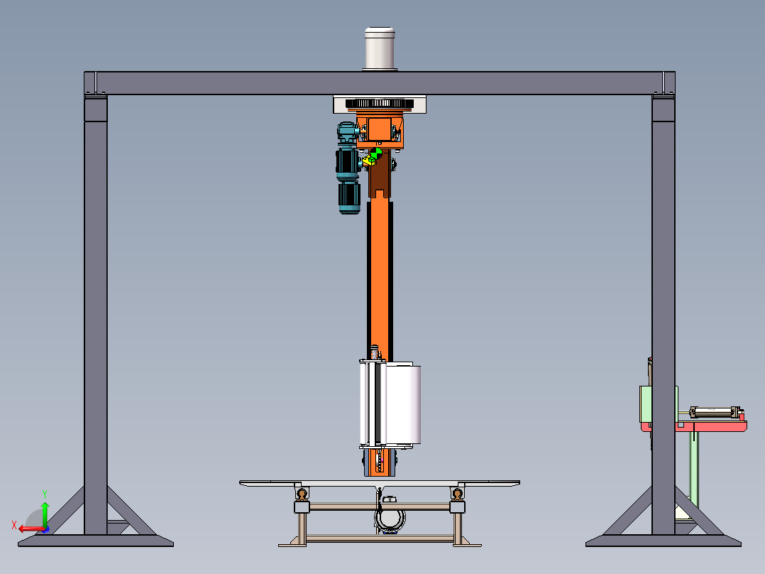 伸缩膜包装机3D 装配图 零件图后视图