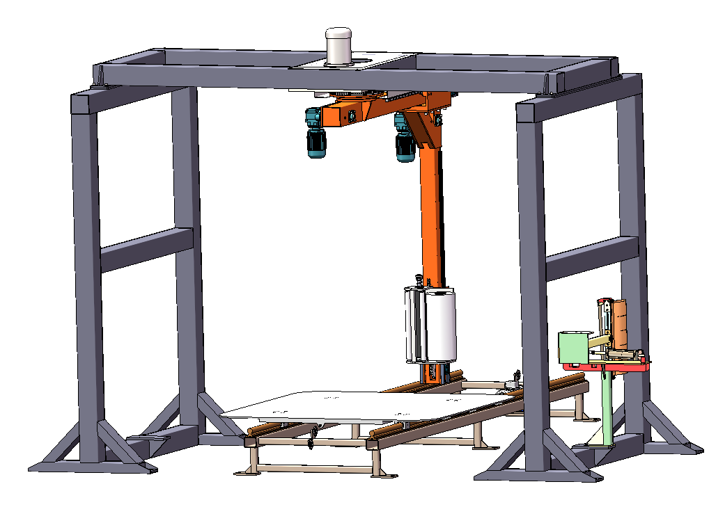 伸缩膜包装机3D 装配图 零件图