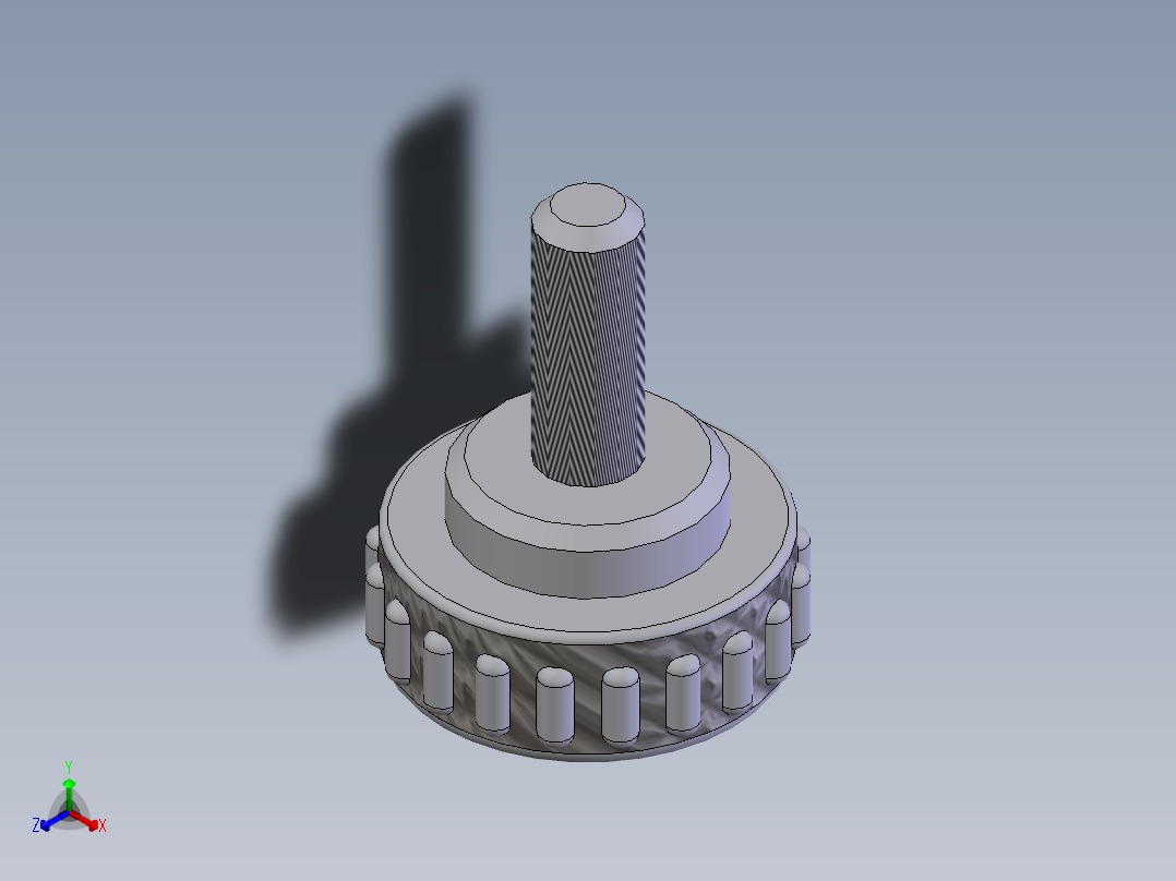 直纹把手(B型) M6×1601正等轴测图