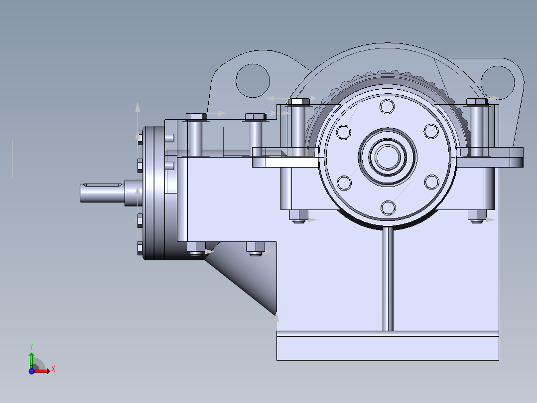 螺旋伞齿轮减速机前视图