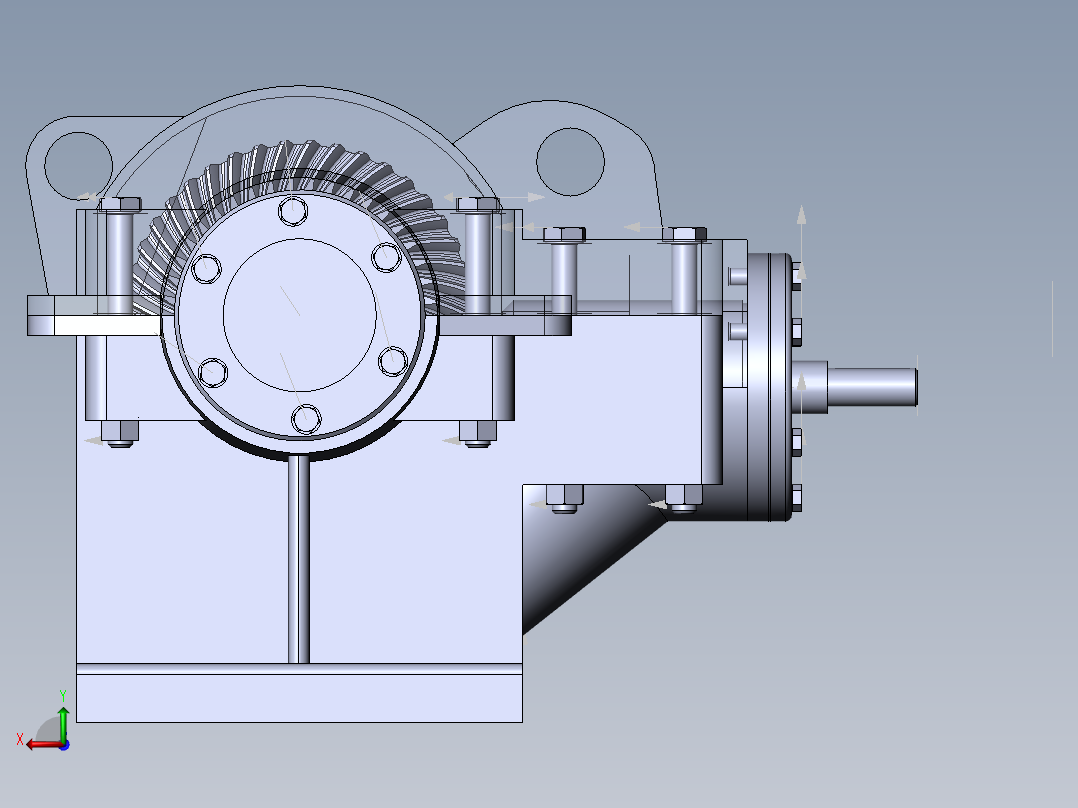 螺旋伞齿轮减速机后视图