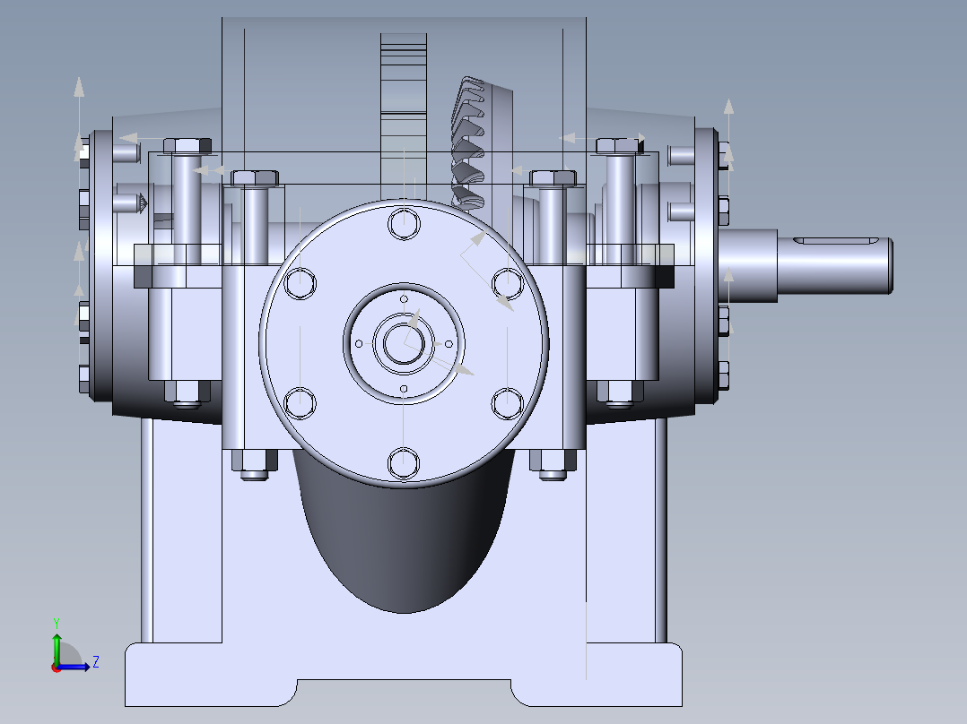 螺旋伞齿轮减速机左视图