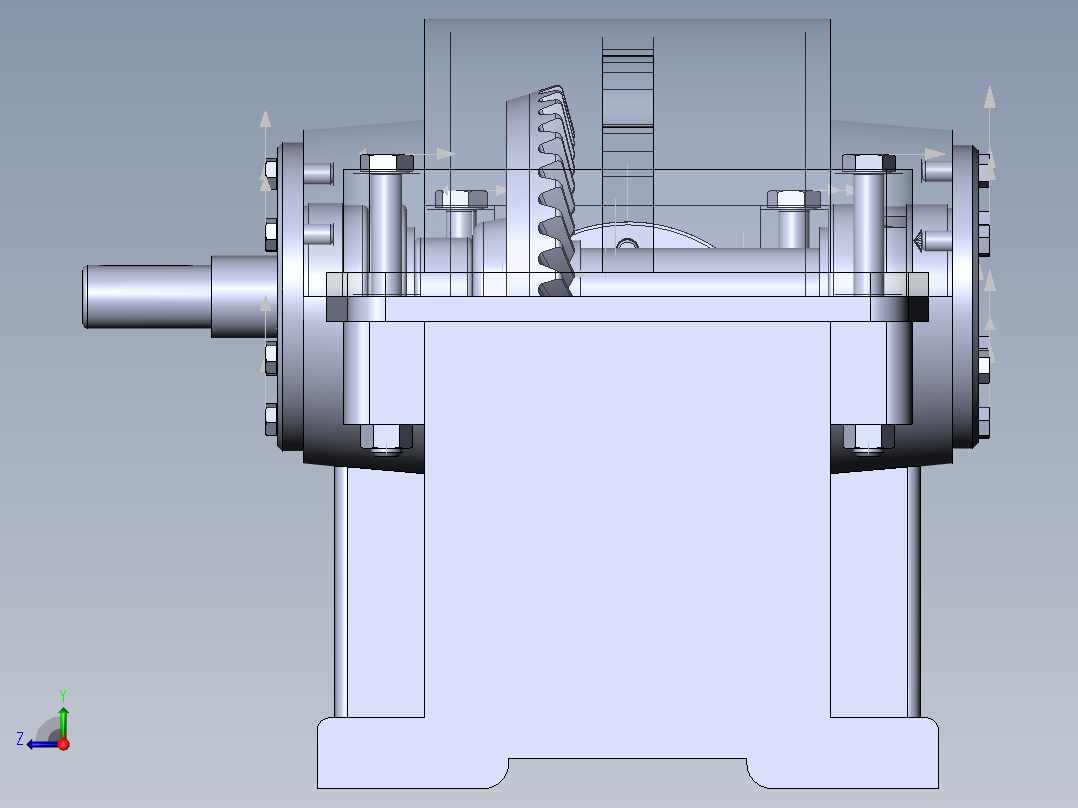 螺旋伞齿轮减速机右视图
