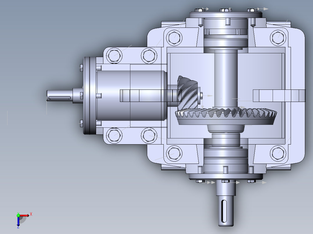 螺旋伞齿轮减速机俯视图