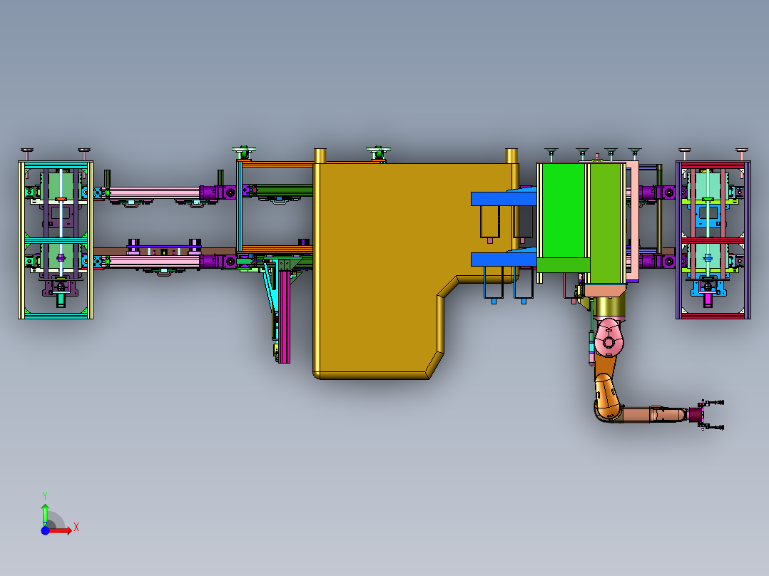 上下平台接板焊锡机前视图