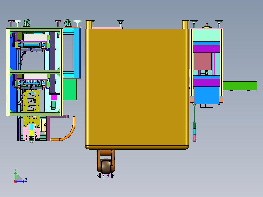 上下平台接板焊锡机左视图