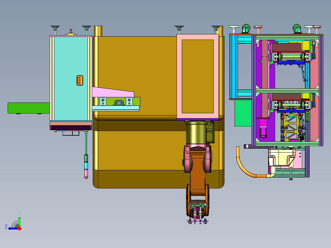 上下平台接板焊锡机右视图
