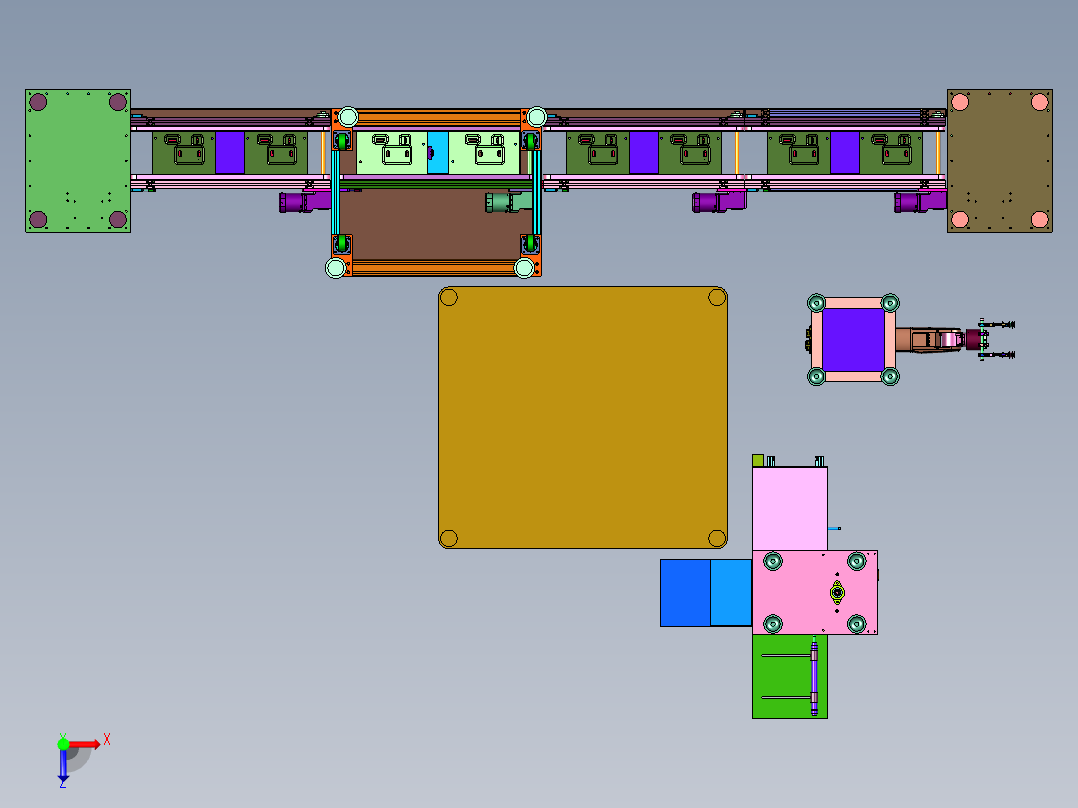 上下平台接板焊锡机俯视图