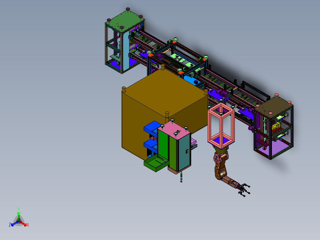 上下平台接板焊锡机正等轴测图