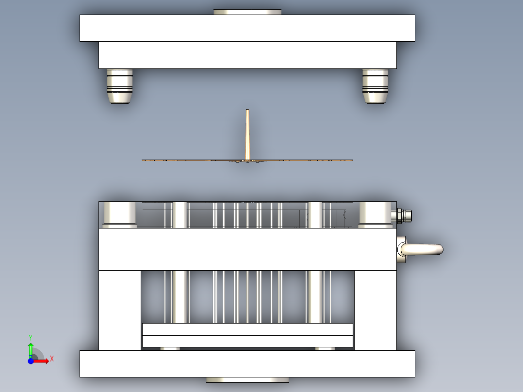 B2005292-塑料咖啡杯勺模具前视图