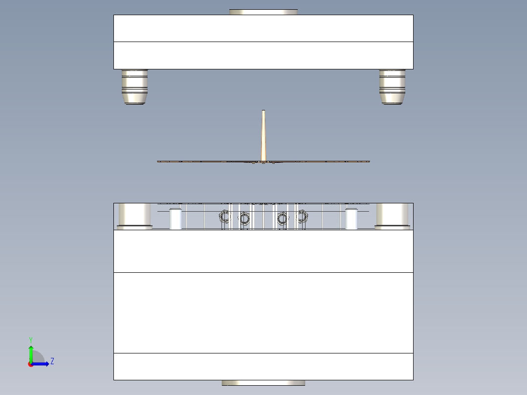 B2005292-塑料咖啡杯勺模具左视图