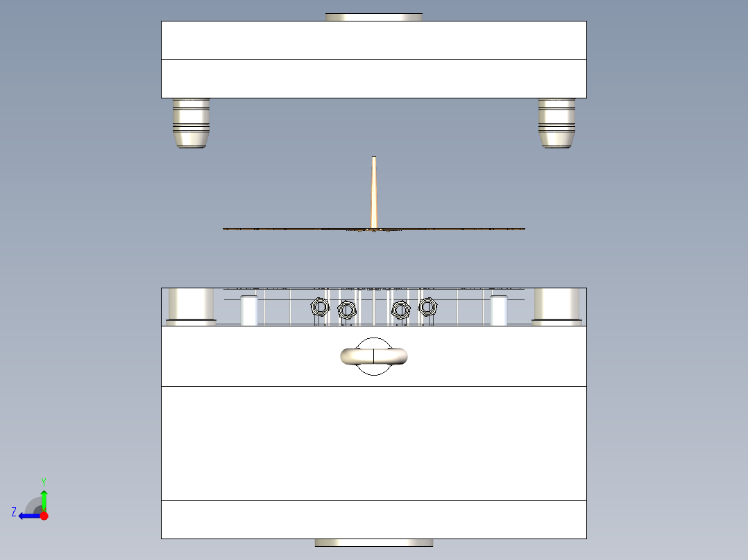 B2005292-塑料咖啡杯勺模具右视图