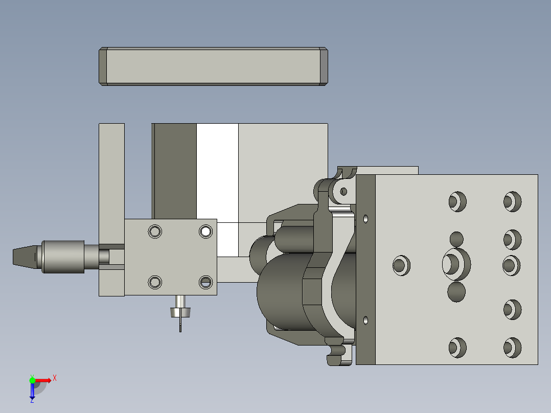 四轴点胶机半导体冷凝机构俯视图