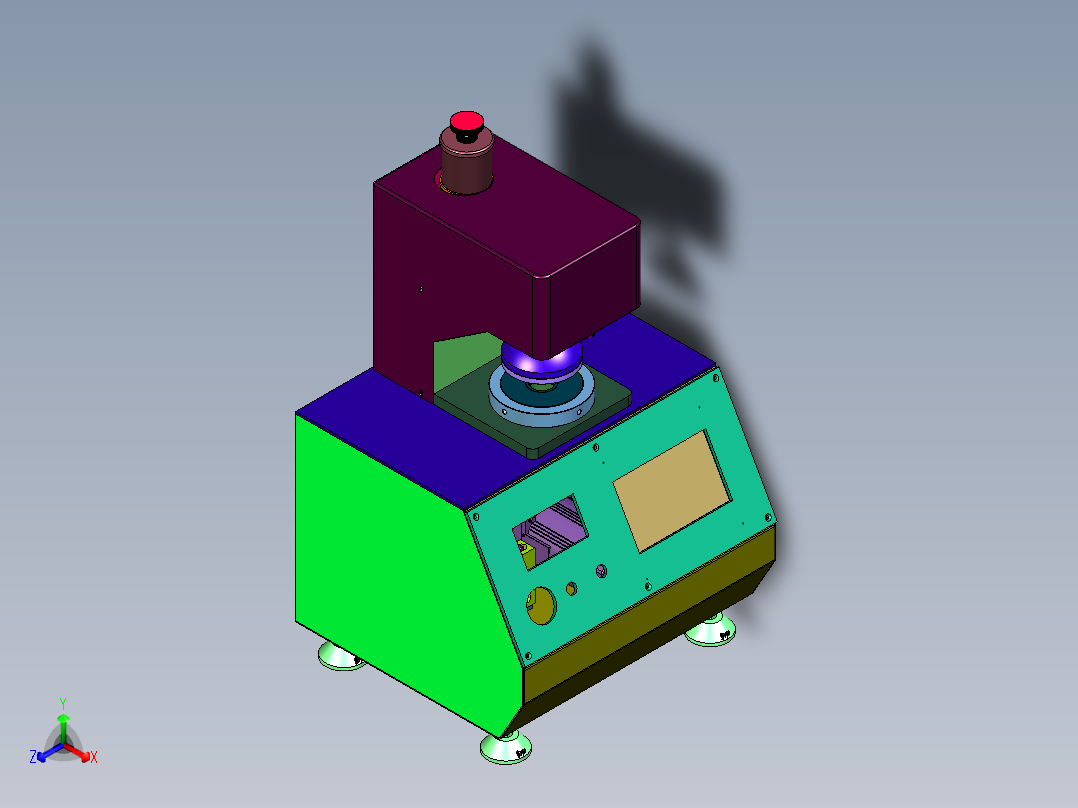 自动纸板耐破强度试验仪主视图