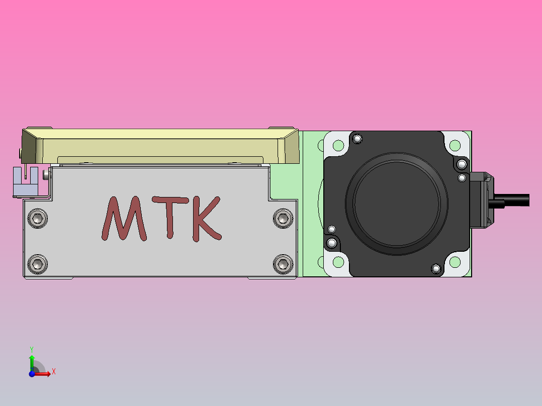 内嵌式螺杆 GTH15-750W伺服[GTH15-L10-300-BR-P750W-C2-N]丝杆滑台模组松下马达前视图