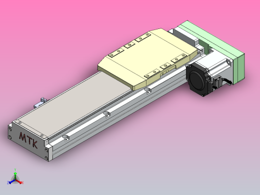 内嵌式螺杆 GTH15-750W伺服[GTH15-L10-300-BR-P750W-C2-N]丝杆滑台模组松下马达正等轴测缩略图