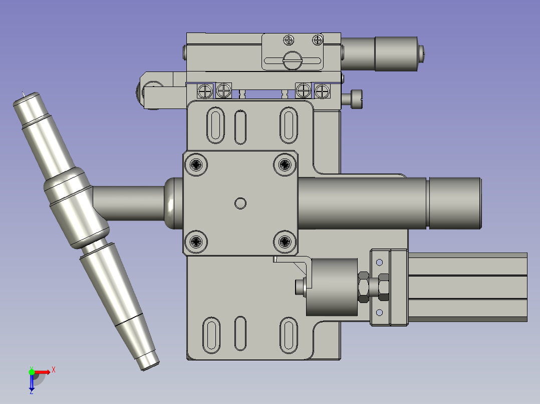 伸出枪头俯视图