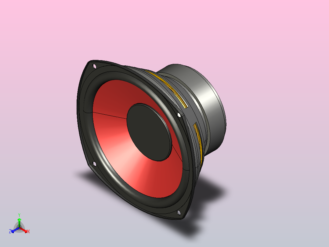 重低音扬声器正等轴测图