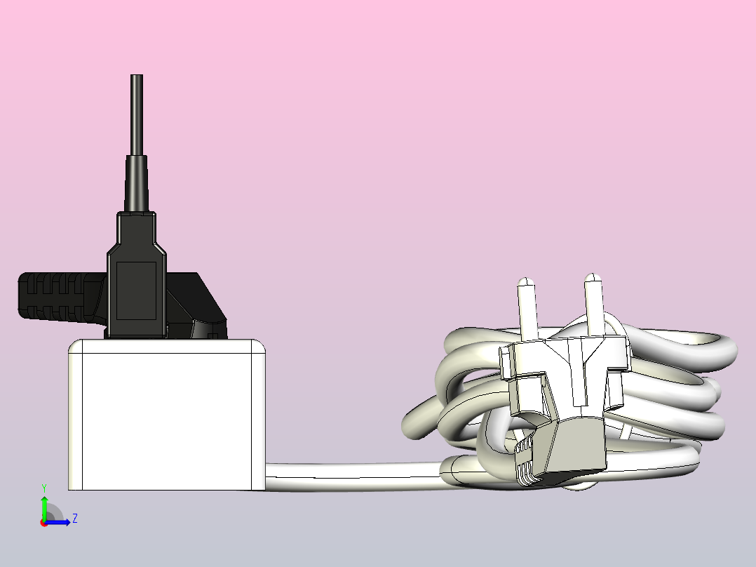 USB 2.0端口多功能插头插座插排左视图