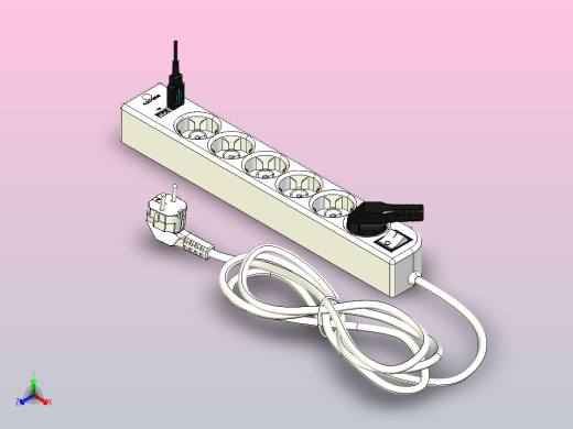 USB 2.0端口多功能插头插座插排正等轴测缩略图