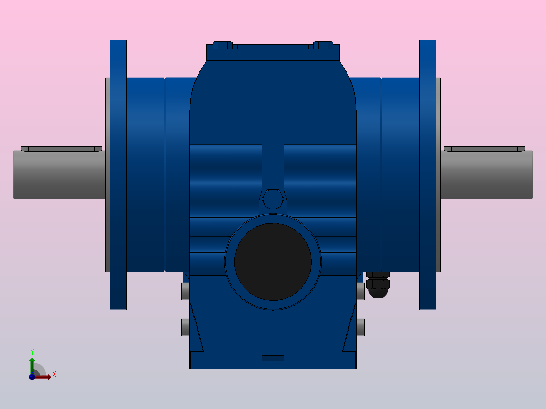 SF77R37组合式斜齿-蜗轮蜗杆减速机SF77R37-Y0.55-4P-289-M1-0°-B前视图
