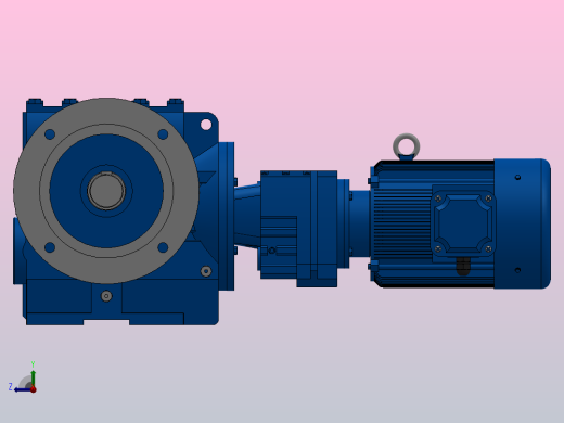 SF77R37组合式斜齿-蜗轮蜗杆减速机SF77R37-Y0.55-4P-289-M1-0°-B右视缩略图